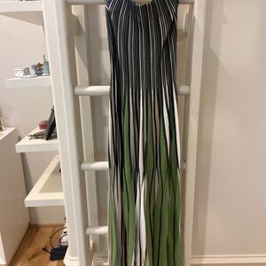 Jonathan Simkhai Green and Black Maxi Dress